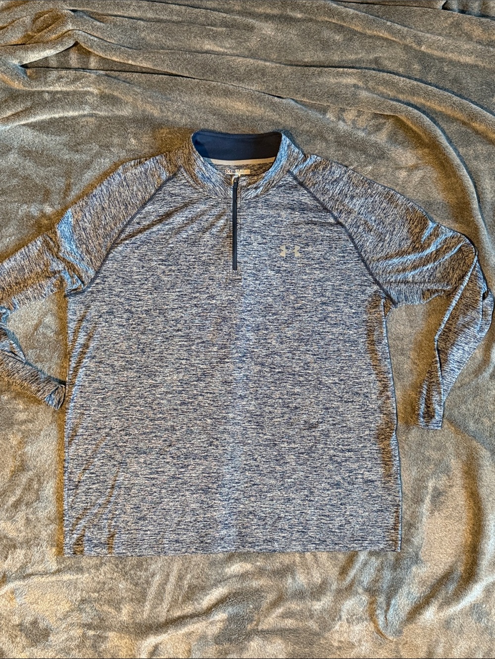 Under Armour Heathered Navy Blue Quarter-Zip Pullover